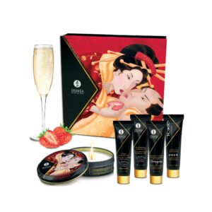 Coffret Secrets de Geisha Vin Pétillant à la Fraise Shunga