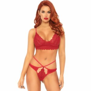 Ensemble 2 Pièces Bralette et String Dentelle M/L